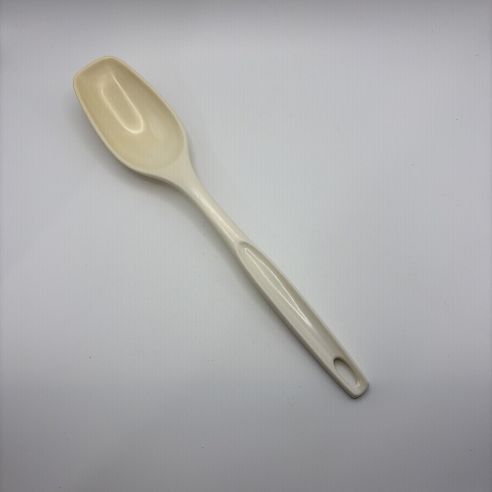 Vintage NYLON PLASTIC FOLEY Retro White Spoon Solid SERVING MIXING Utensil